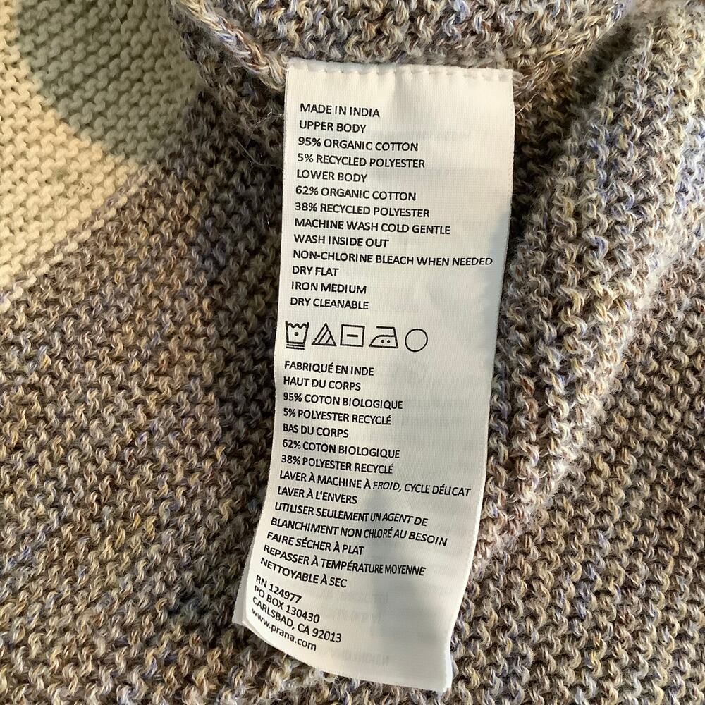 Prana Crystal Beach Baja Style Hooded Sweater Kangaroo Pocket XS - Picture 8 of 8